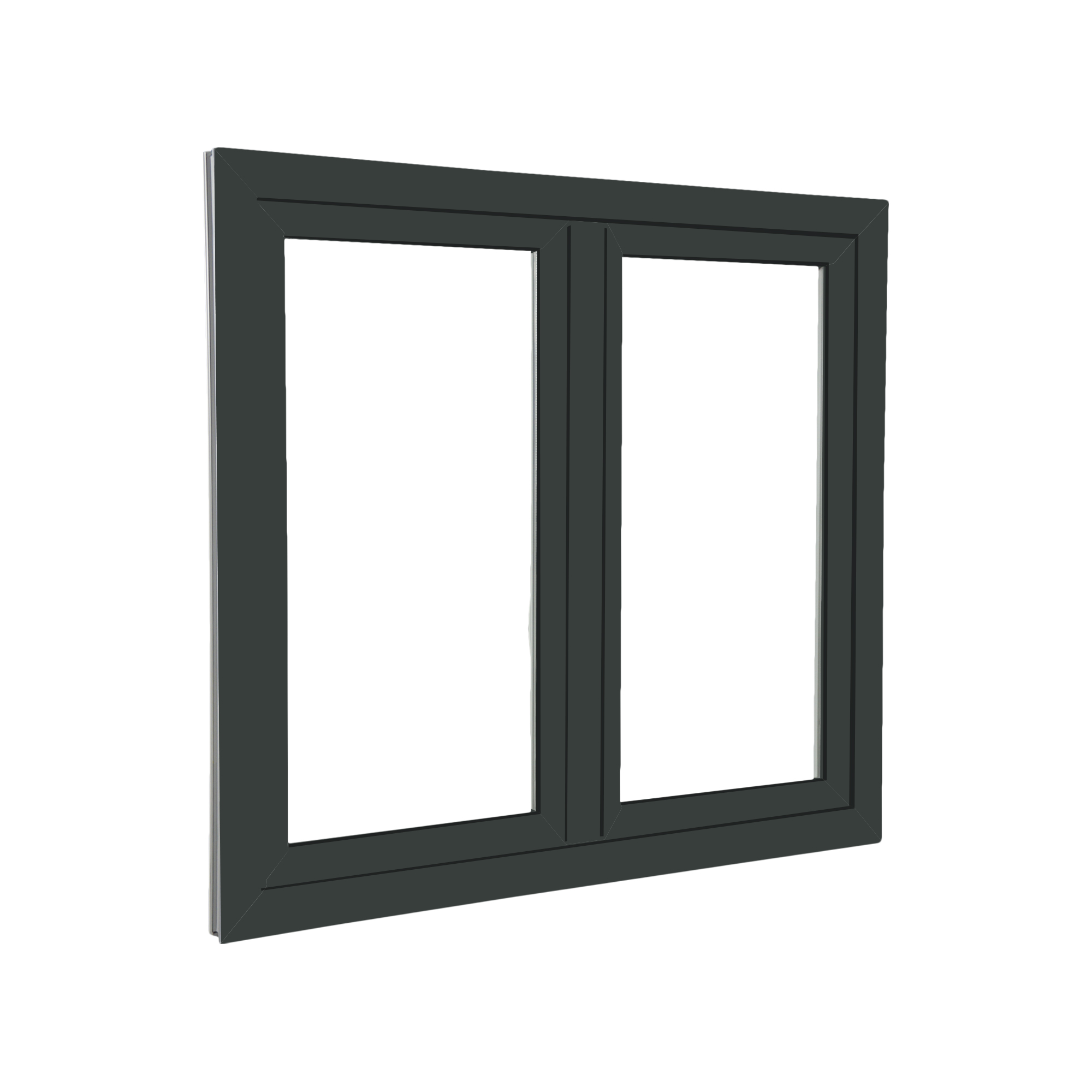 Plastová okna černá antracit, dvoukřídlá LD stav Plastová okna a